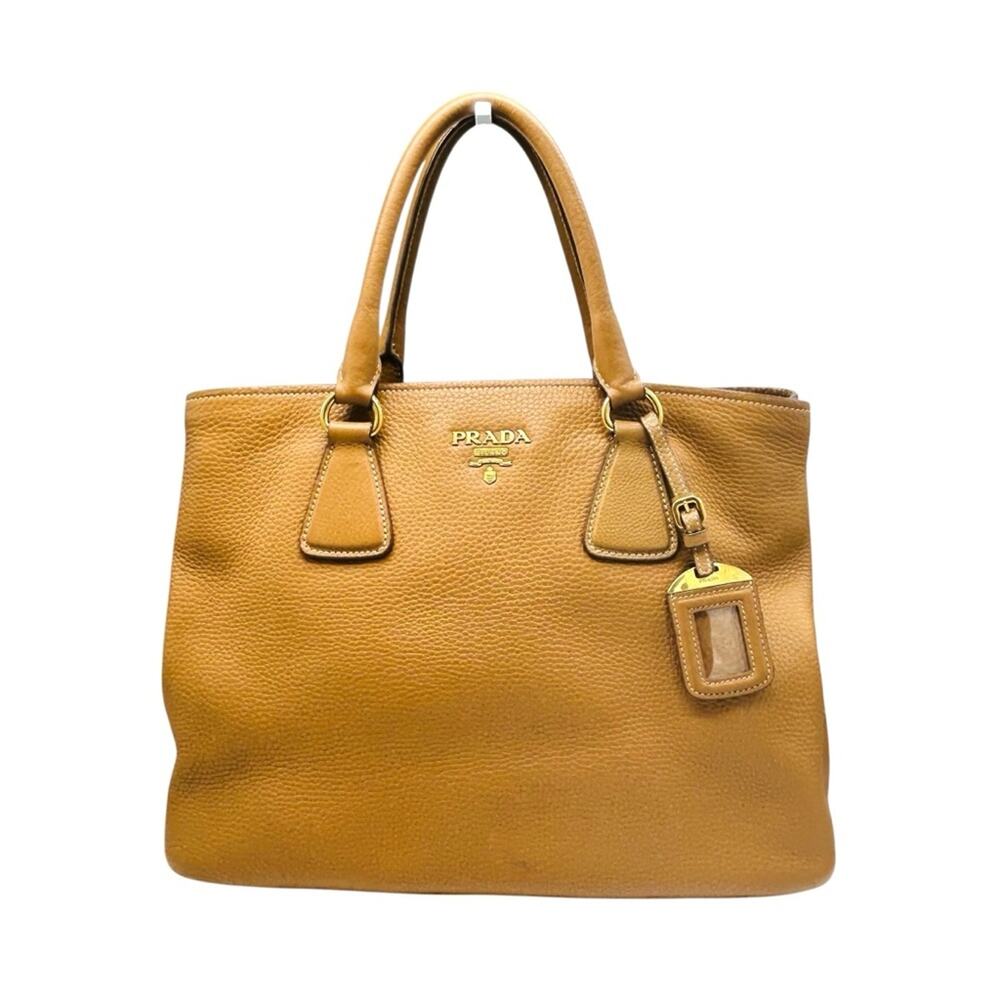 Prada Vitello Phenix Bag Brown Pebbled Leather Certificate of Authenticity - Picture 2 of 15